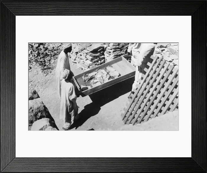 Framed Print : Local Men Carrying Fragments from King Tut Tomb Framed Print : Local Men Carrying Fragments from King Tut Tomb