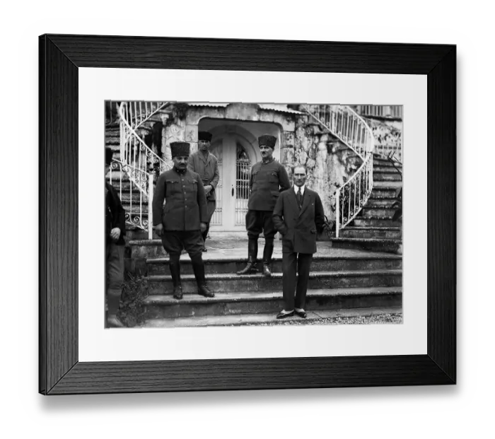 Framed Print : Mustafa Kemal & Officers At Doorway Framed Print : Mustafa Kemal & Officers At Doorway