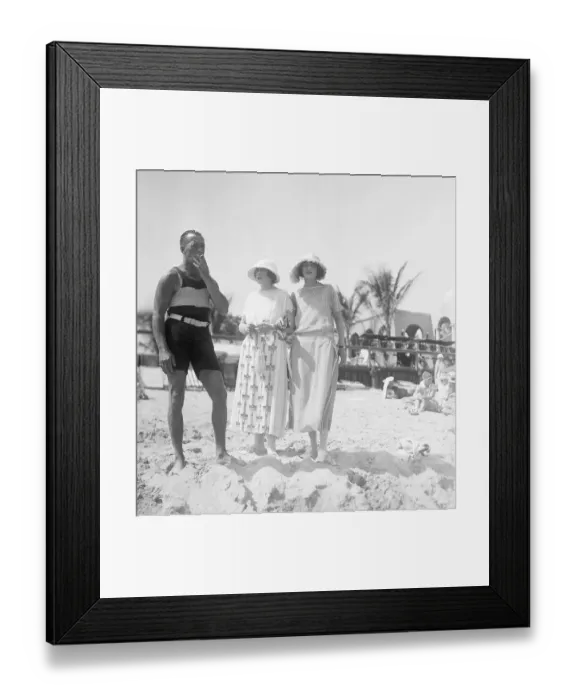 Framed Print : E F Hutton at Beach with Society Women Framed Print : E F Hutton at Beach with Society Women