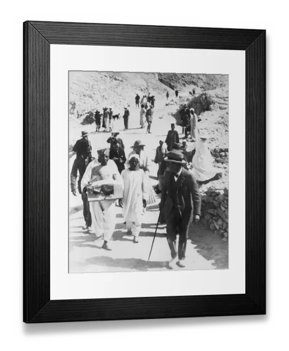 Framed Print : Archaeologist Howard Carter at Tomb of Tutankhamen
