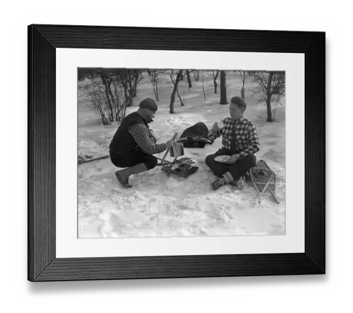 Framed Print : Outdoorsmen Camping in Central Park Framed Print : Outdoorsmen Camping in Central Park