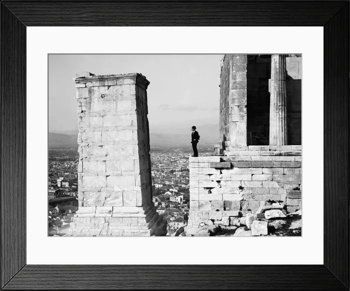 Framed Print : Man Viewing Athens from the Acropolis Framed Print : Man Viewing Athens from the Acropolis