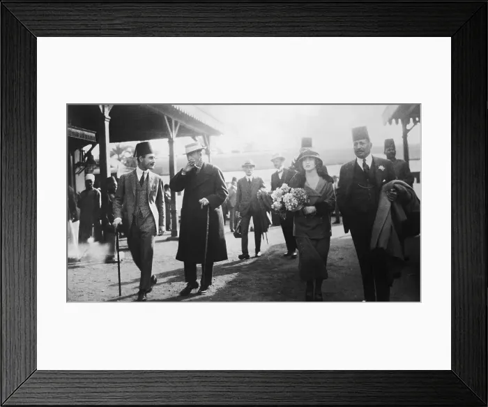Framed Print : Lord Carnarvon and Daughter Arriving in Luxor Framed Print : Lord Carnarvon and Daughter Arriving in Luxor