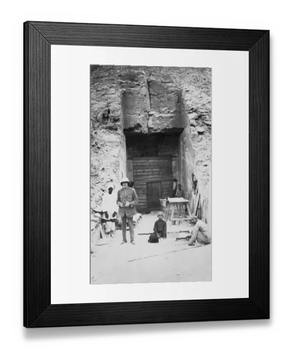 Framed Print : Scientist Standing in Front of Tomb Framed Print : Scientist Standing in Front of Tomb