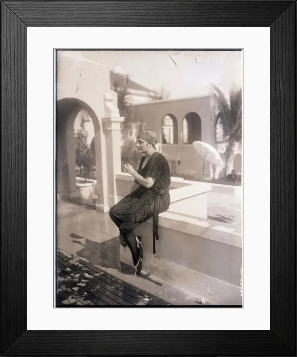 Framed Print : Society Woman Smoking at Casino Framed Print : Society Woman Smoking at Casino