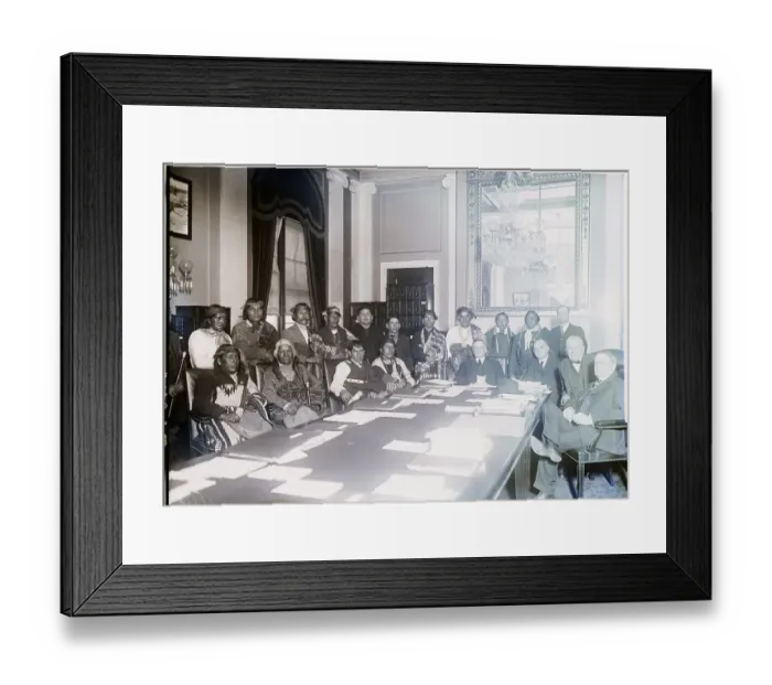 Framed Print : Indians Seated With Commisioner Burke Framed Print : Indians Seated With Commisioner Burke