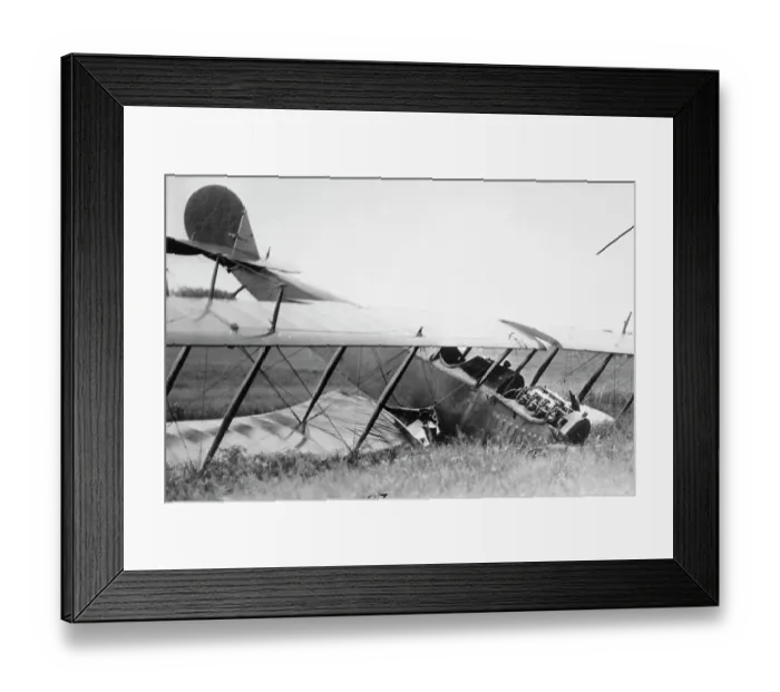 Framed Print : First Airplane Belonging to Charles Lindbergh After Crash Framed Print : First Airplane Belonging to Charles Lindbergh After Crash