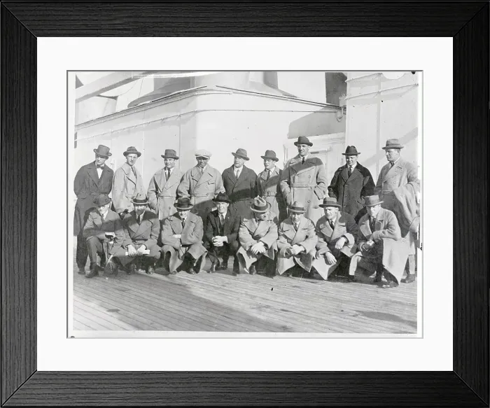 Framed Print : Big Baseball Leaguers Returning on Ship from Oriental Tour Framed Print : Big Baseball Leaguers Returning on Ship from Oriental Tour