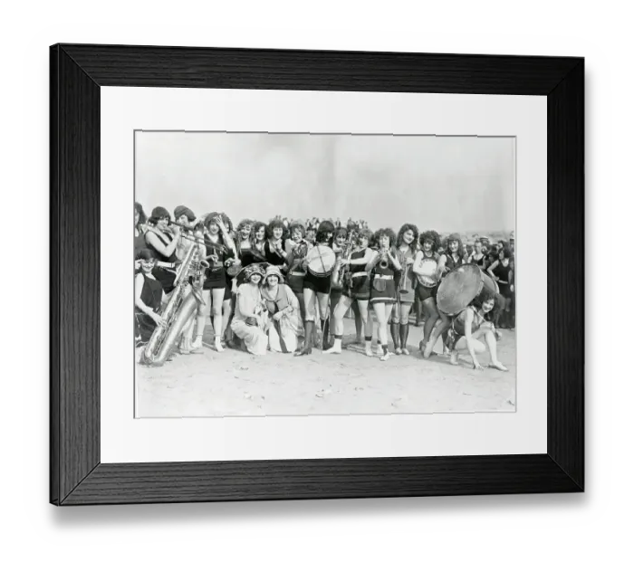 Framed Print : Ziegfield Follies Girls Enjoying the Beach