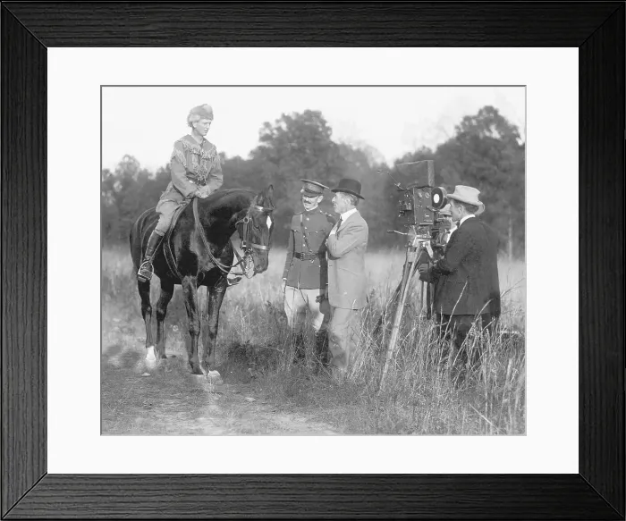 Framed Print : D.W. Griffith Directing Movie Scene