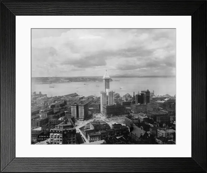 Framed Print : Overview of Harbor and Architecture of Seattle Framed Print : Overview of Harbor and Architecture of Seattle