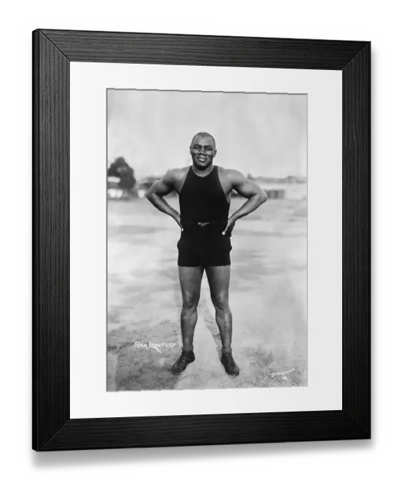Framed Print : Sam Langford Standing with Arms Akimbo Framed Print : Sam Langford Standing with Arms Akimbo