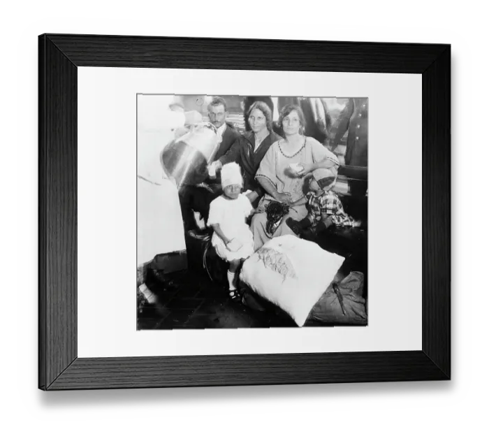 Framed Print : Families Seated on Bench on Ellis Island Framed Print : Families Seated on Bench on Ellis Island