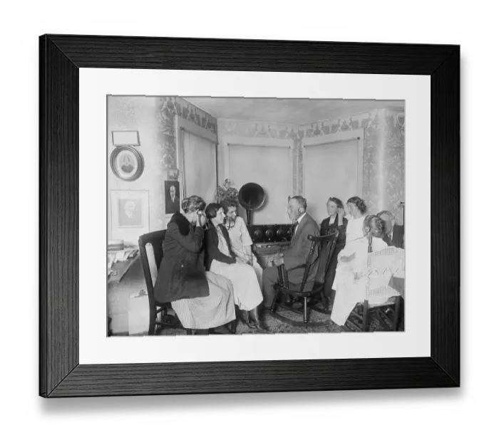 Framed Print : Listening to President Coolidge's Acceptance Speech Framed Print : Listening to President Coolidge's Acceptance Speech