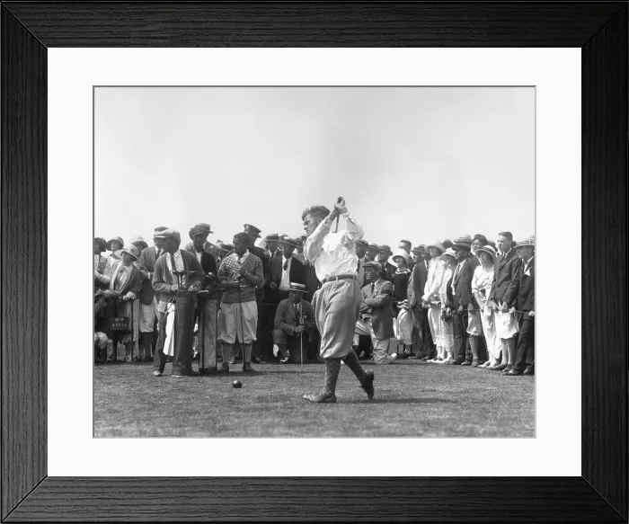 Framed Print : Professional Golfer Bobby Jones Tees Off Framed Print : Professional Golfer Bobby Jones Tees Off