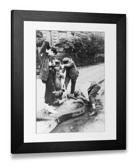 Framed Print : Poor Citizens Sharing Faucet Framed Print : Poor Citizens Sharing Faucet