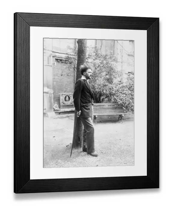 Framed Print : Author Ezra Pound Leaning Against a Tree Framed Print : Author Ezra Pound Leaning Against a Tree