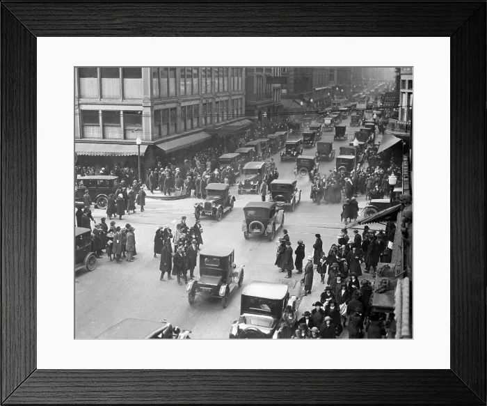 Framed Print : Auto Traffic on a Street Framed Print : Auto Traffic on a Street