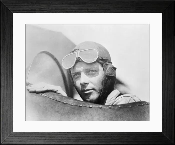 Framed Print : Close up Portrait of Charles Lindbergh Framed Print : Close up Portrait of Charles Lindbergh