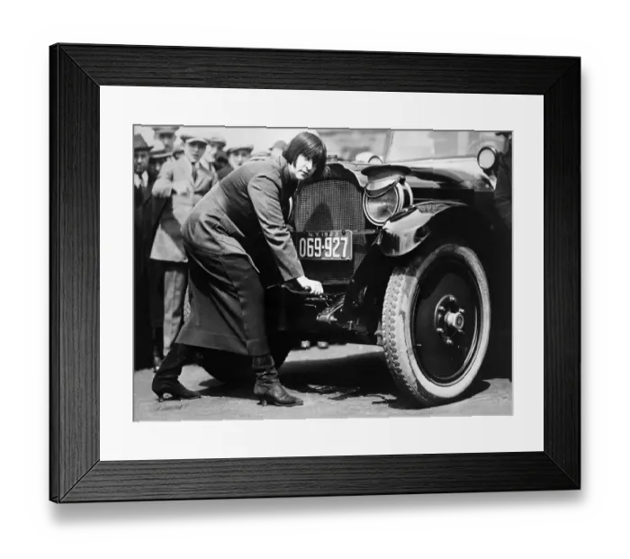 Framed Print : First Woman Taxi Driver in New York City Framed Print : First Woman Taxi Driver in New York City