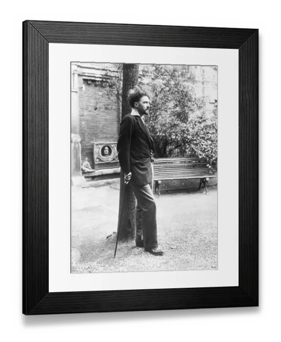 Framed Print : Ezra Pound In The Garden Of His Studio Framed Print : Ezra Pound In The Garden Of His Studio