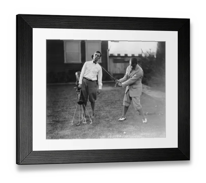 Framed Print : Buster Keaton And Gene Sarozen Framed Print : Buster Keaton And Gene Sarozen