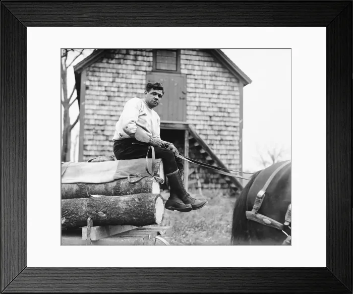 Framed Print : Babe Ruth Hauling Logs Framed Print : Babe Ruth Hauling Logs