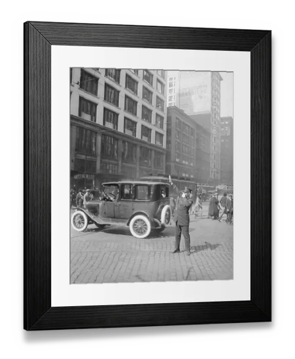 Framed Print : Police Officer Directing Traffic