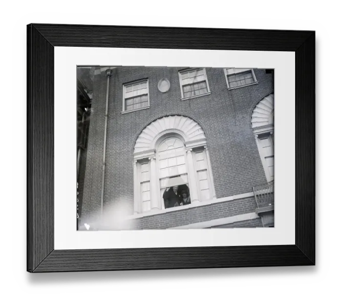 Framed Print : Pres. And Mrs. Wilson At Window Of Home Framed Print : Pres. And Mrs. Wilson At Window Of Home