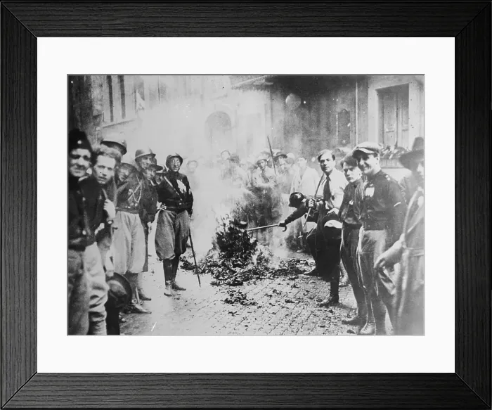 Framed Print : Fascists Burning Socialist Literature Framed Print : Fascists Burning Socialist Literature