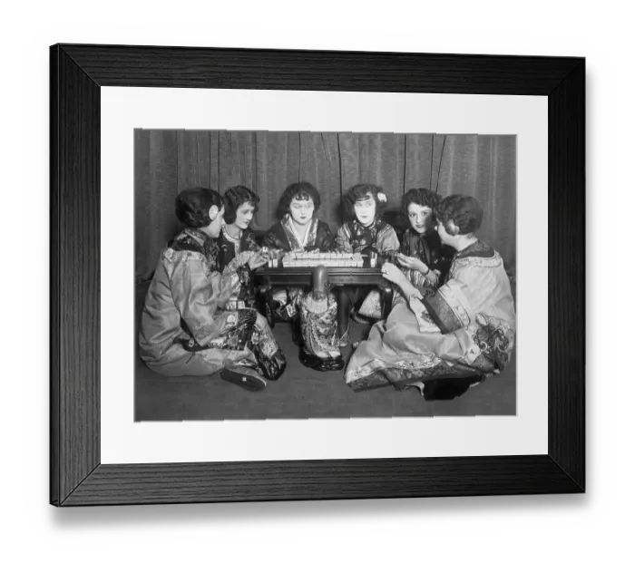 Framed Print : Group of Women Playing Mahjong Framed Print : Group of Women Playing Mahjong