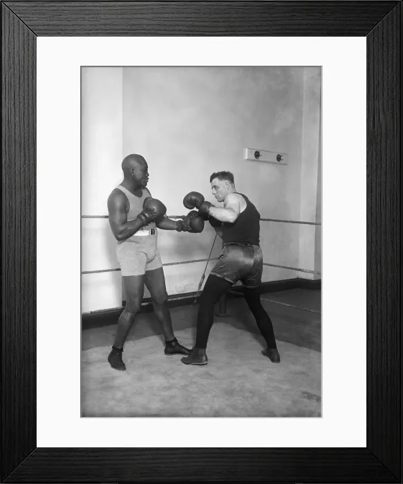 Framed Print : Jack Johnson and Floyd Johnson Sparring Framed Print : Jack Johnson and Floyd Johnson Sparring