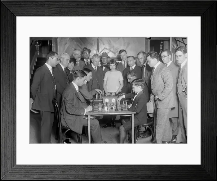 Framed Print : Samuel Rzechewski Competing in Chess Match Framed Print : Samuel Rzechewski Competing in Chess Match