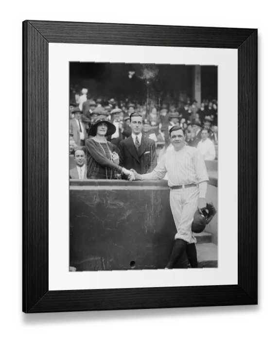 Framed Print : Lord and Lady Mountbatten with Babe Ruth Framed Print : Lord and Lady Mountbatten with Babe Ruth
