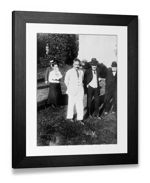 Framed Print : Albert Einstein Entertaining Guests Outdoors Framed Print : Albert Einstein Entertaining Guests Outdoors