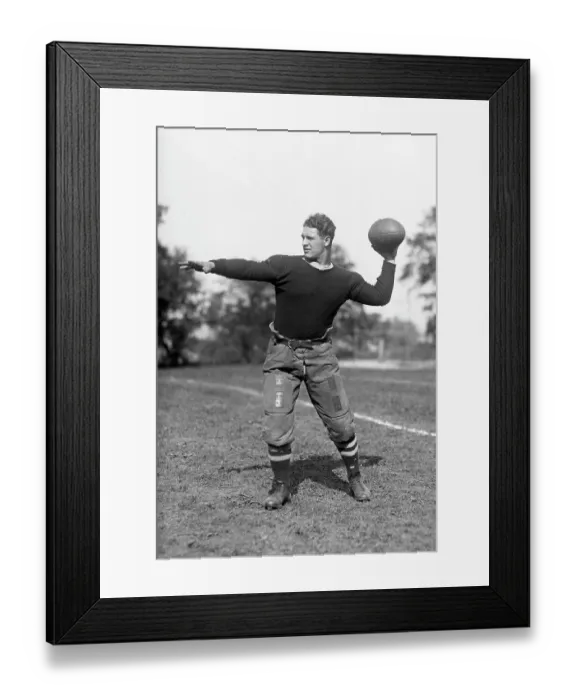 Framed Print : Lou Gehrig Posing with Football Framed Print : Lou Gehrig Posing with Football