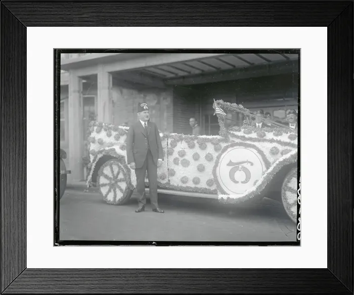Framed Print : A Shriner and His Decorated Car Framed Print : A Shriner and His Decorated Car