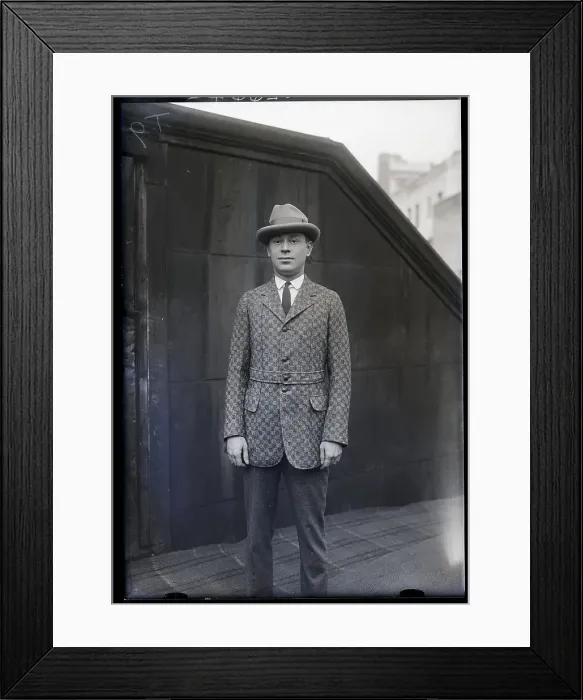 Framed Print : David Barcuh Wearing Style-Plus Coat
