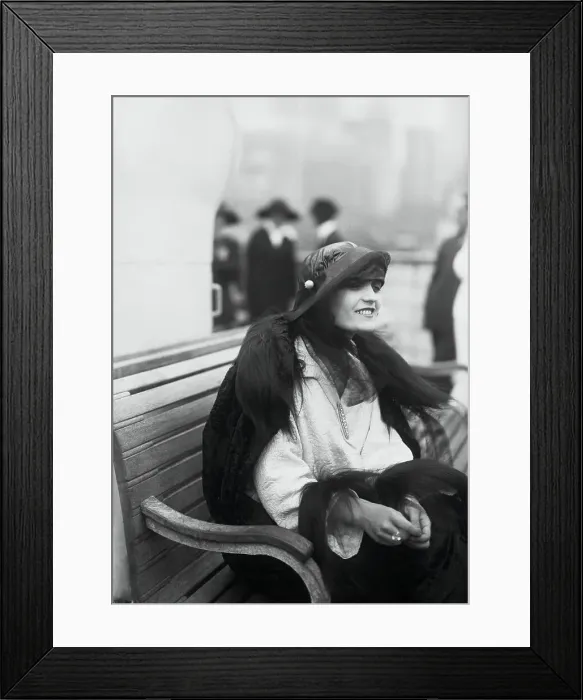 Framed Print : Pola Negri Outside on Bench Framed Print : Pola Negri Outside on Bench