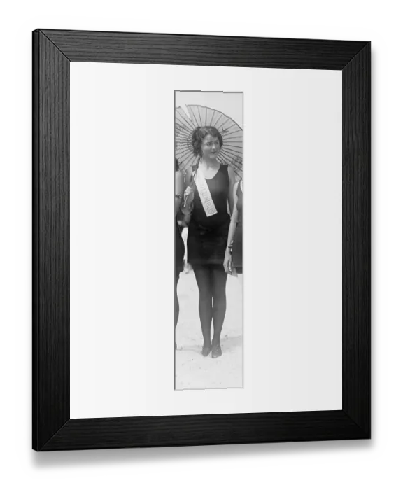 Framed Print : Beauty Contestant Winner Carrying Umbrella Framed Print : Beauty Contestant Winner Carrying Umbrella