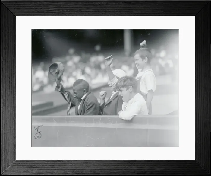 Framed Print : Boys Cheering in Stands Framed Print : Boys Cheering in Stands