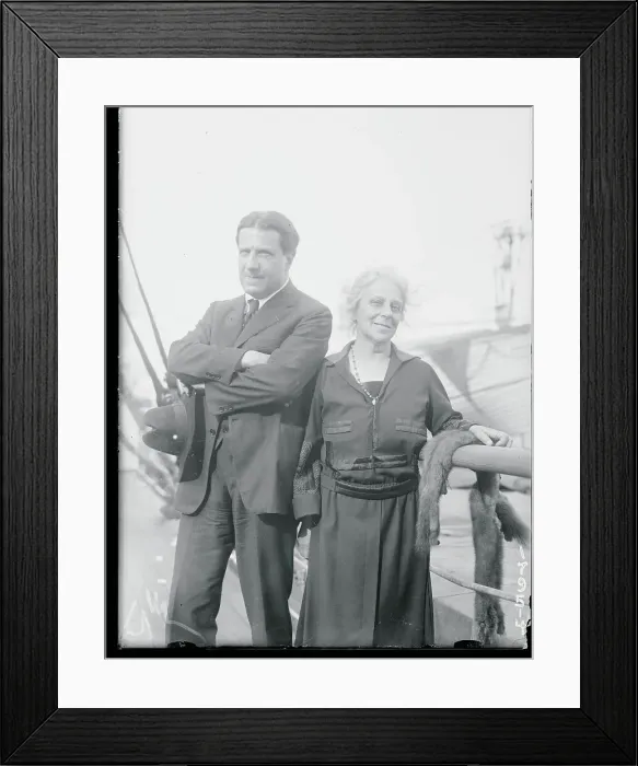 Framed Print : Rabbi and Wife Traveling on Ship Framed Print : Rabbi and Wife Traveling on Ship