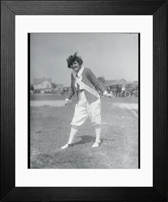 Framed Print : Beauty Contestant Posing Outdoors