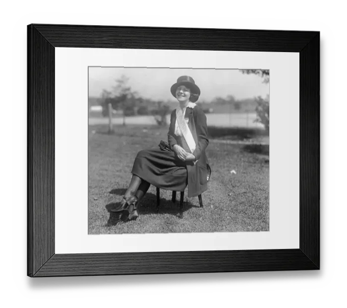Framed Print : Beauty Pageant Participant Posing on Lawn Framed Print : Beauty Pageant Participant Posing on Lawn