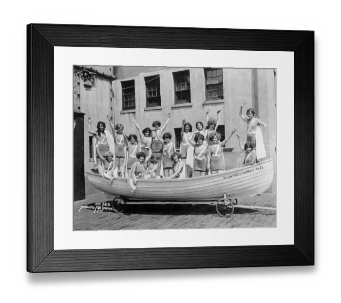 Framed Print : Beauty Contestants Waving to Camera Framed Print : Beauty Contestants Waving to Camera