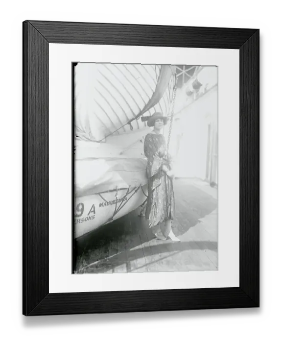 Framed Print : Young Woman Aboard Ship Framed Print : Young Woman Aboard Ship