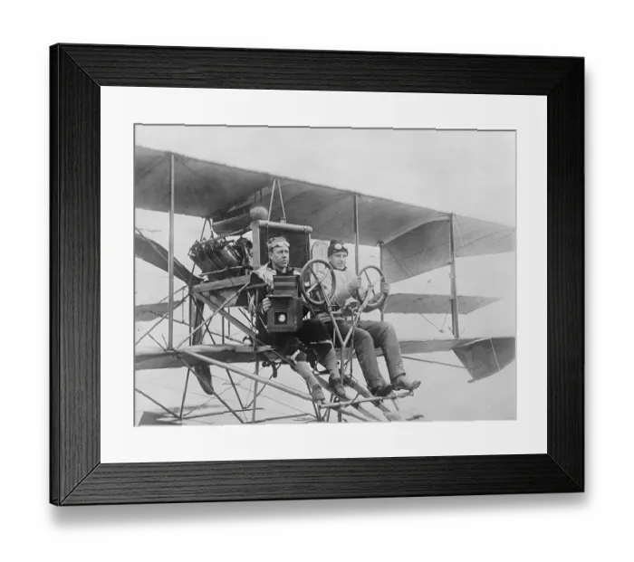 Framed Print : Pilots in Early Aircraft Framed Print : Pilots in Early Aircraft