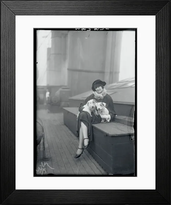 Framed Print : Actress Corrine Barker Holding Dogs Framed Print : Actress Corrine Barker Holding Dogs