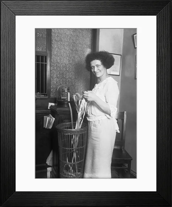 Framed Print : Woman With Ticker-Tape Machine