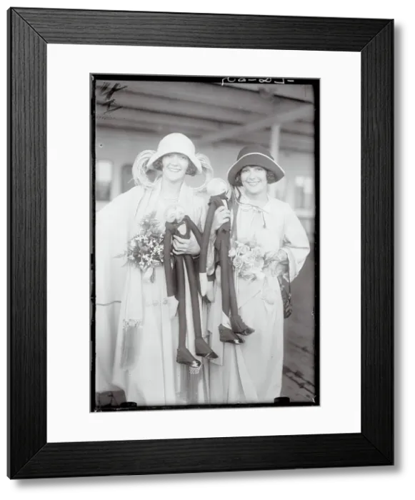 Framed Print : Society Women With Dolls Framed Print : Society Women With Dolls